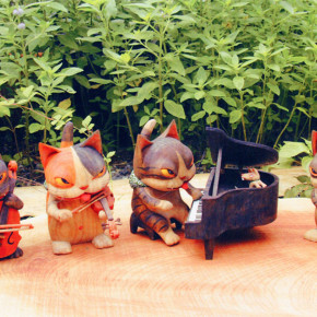 小生意気な猫とその仲間たち 夏編　遠藤正美 木彫展